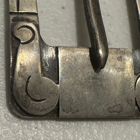Vintage Taxco Mexico JS Sterling Silver 925 Small Belt Buckle 1.5x2 Southwestern - Picture 11 of 11